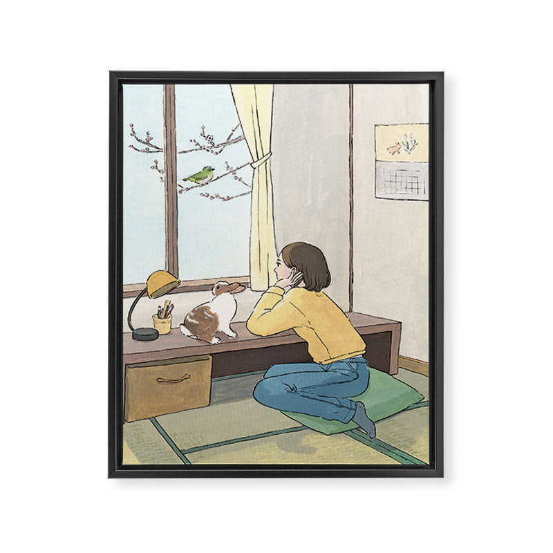 Waiting spring at Japaneseâstyle room Framed Canvas Print Gallery Image 6
