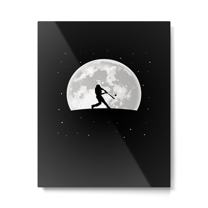 Baseball Moon Metal Print Gallery Image 1