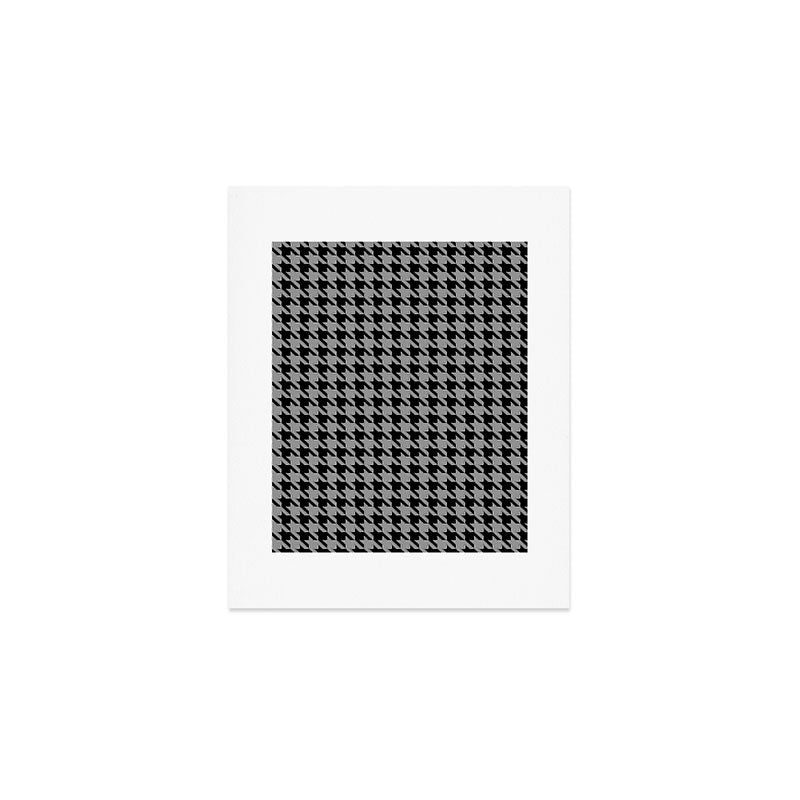 Black and Grey Classic houndstooth pattern Art Print Gallery Image 1