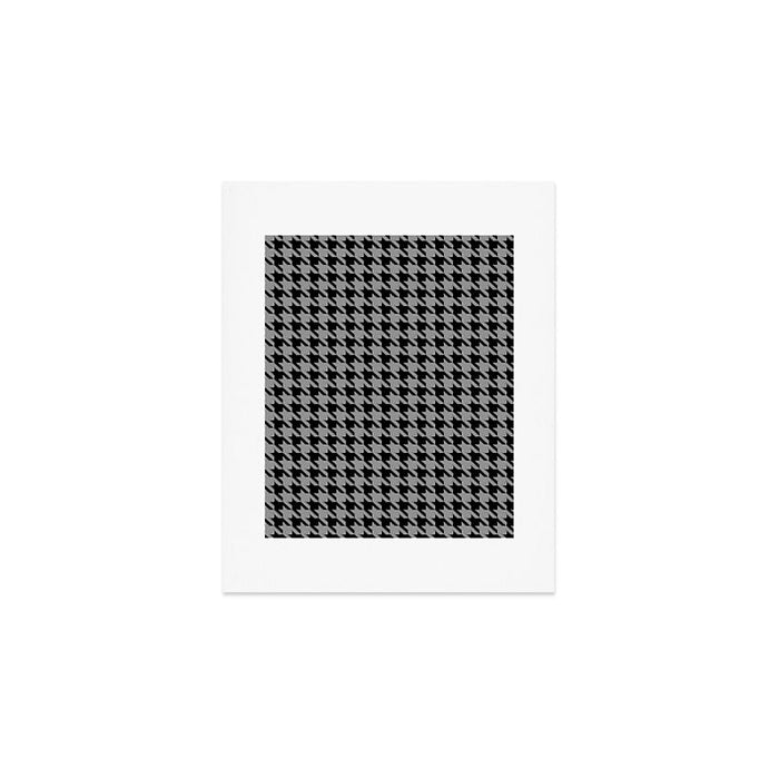 Black and Grey Classic houndstooth pattern Art Print Gallery Image 1