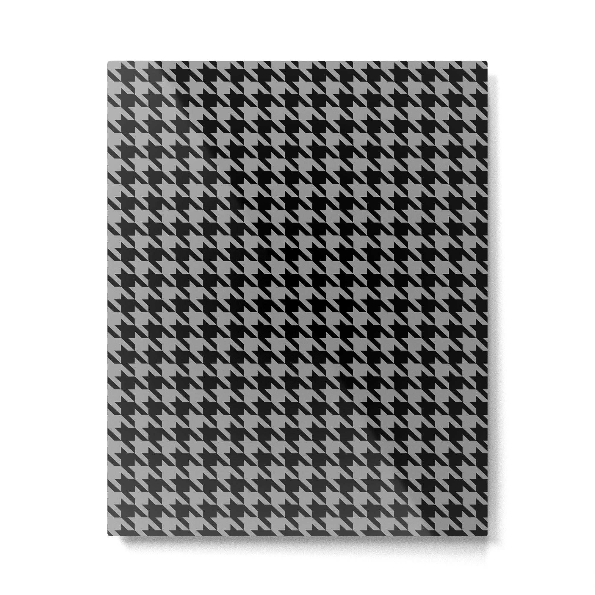 Black and Grey Classic houndstooth pattern Metal Print Gallery Image 6