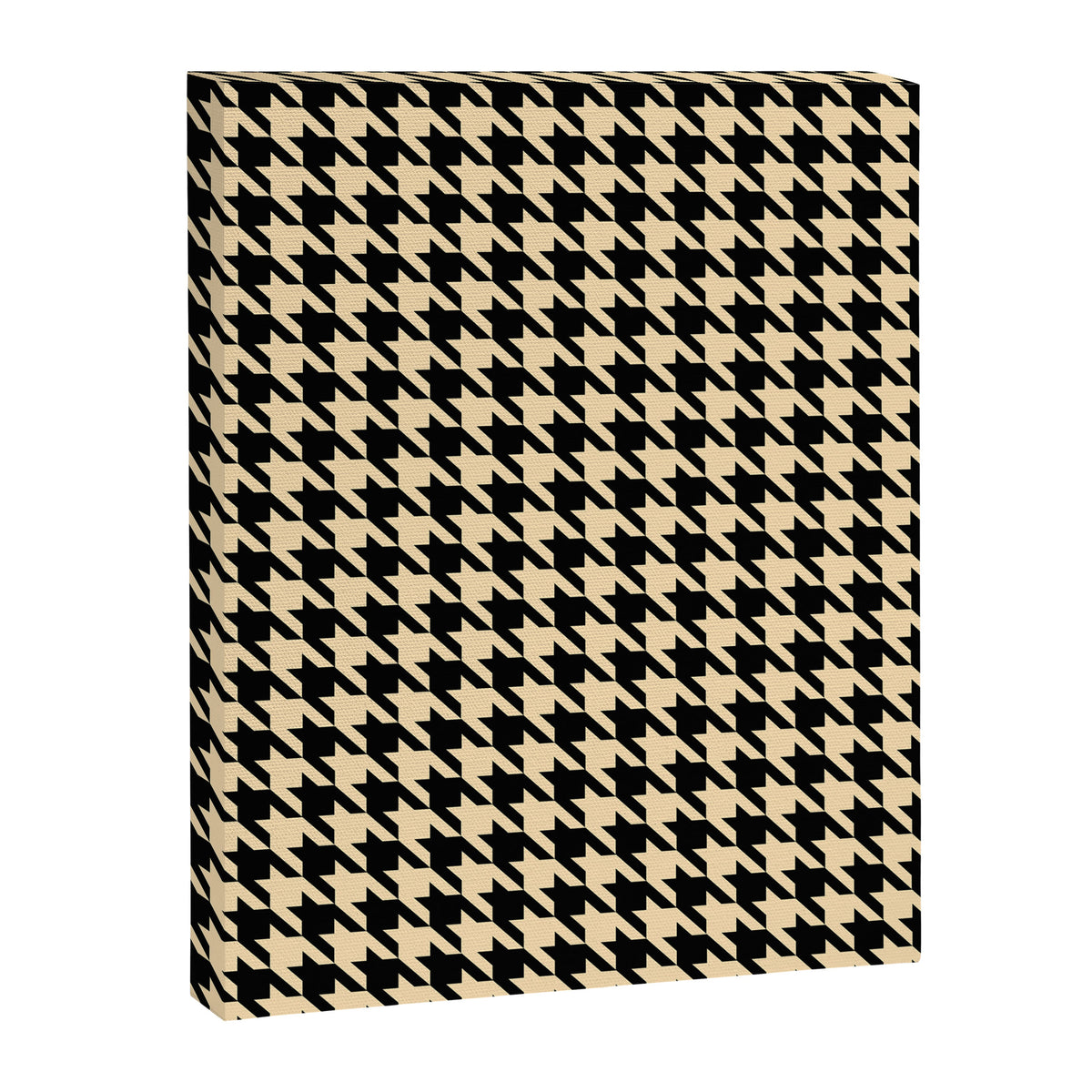 Black and Tan Classic houndstooth pattern Canvas Print Gallery Image 8