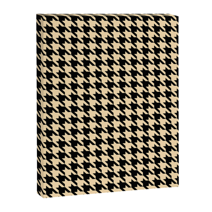 Black and Tan Classic houndstooth pattern Canvas Print Gallery Image 1