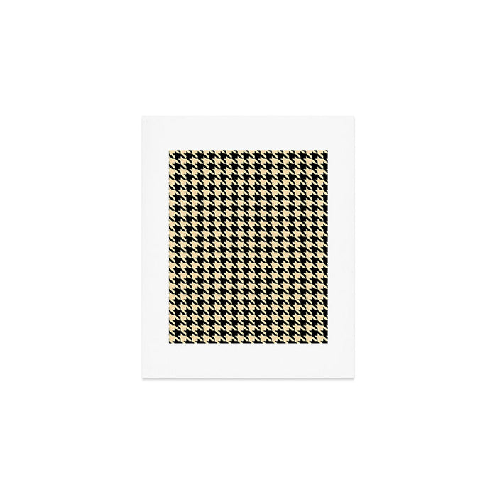 Black and Tan Classic houndstooth pattern Art Print Gallery Image 1