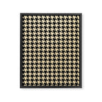 Black and Tan Classic houndstooth pattern Framed Canvas Print Gallery Image 8
