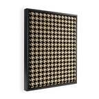 Black and Tan Classic houndstooth pattern Framed Canvas Print Gallery Image 2
