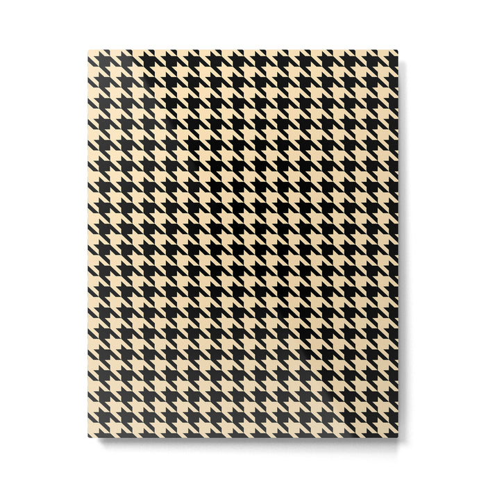 Black and Tan Classic houndstooth pattern Metal Print Gallery Image 1