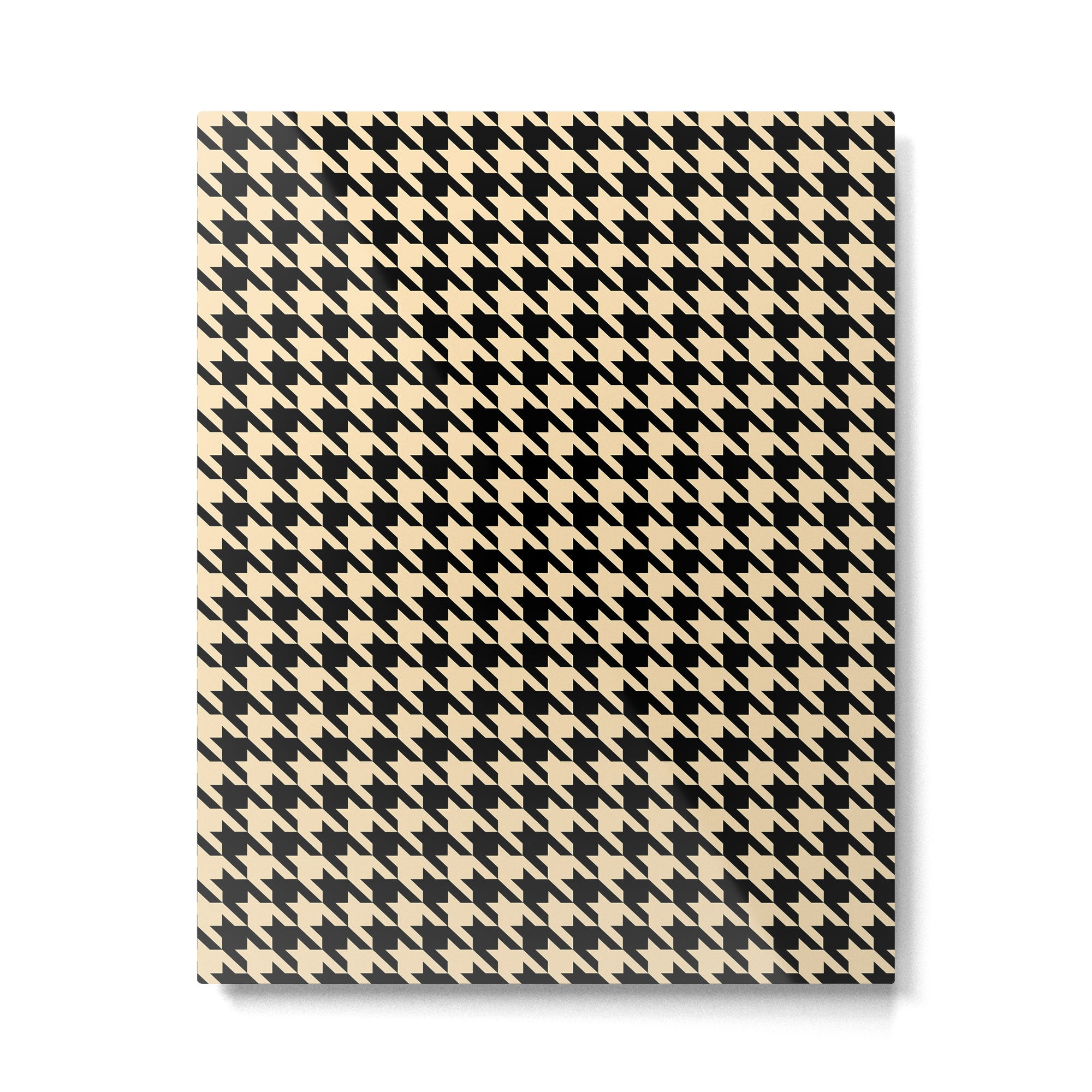 Black and Tan Classic houndstooth pattern Metal Print Gallery Image 6