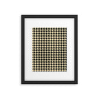 Black and Tan Classic houndstooth pattern Framed Art Print Gallery Image 6