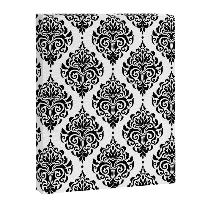 Black and White Damask Canvas Print Gallery Image 1