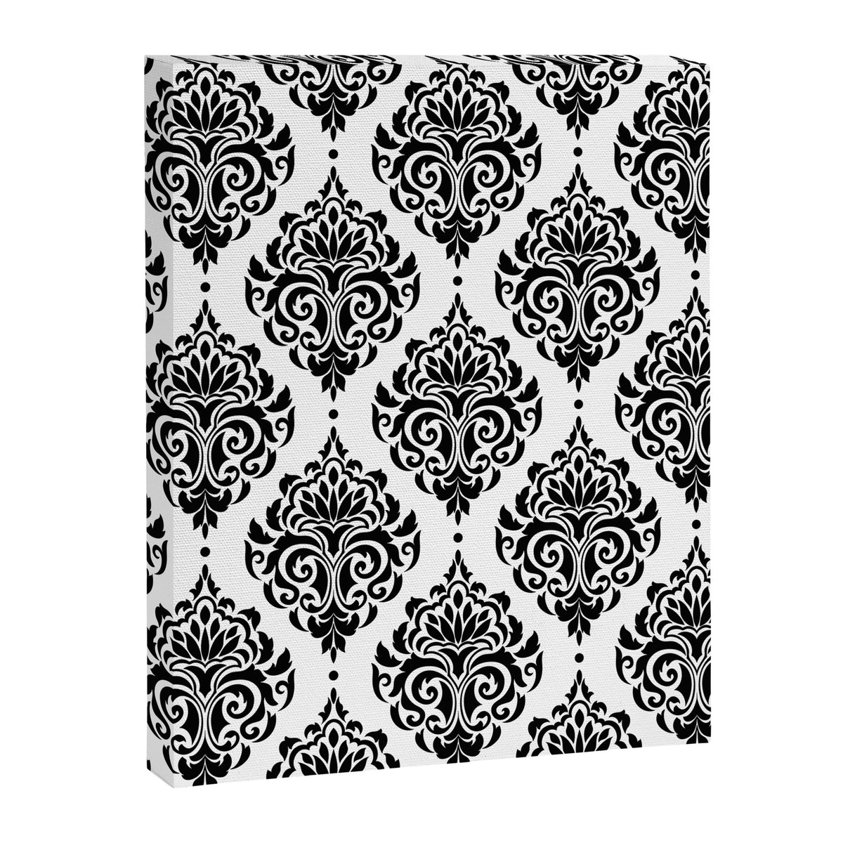Black and White Damask Canvas Print Gallery Image 8