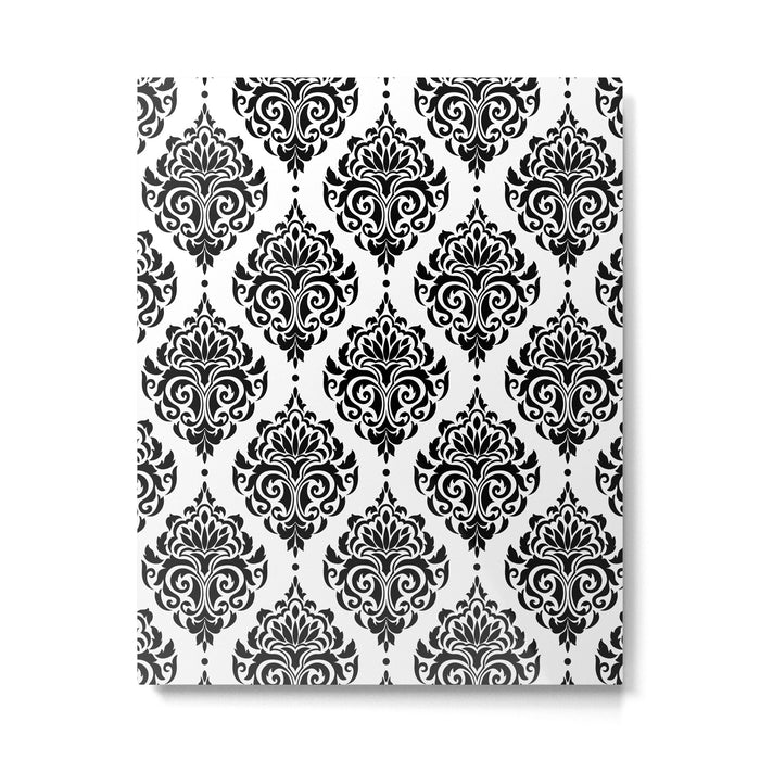 Black and White Damask Metal Print Gallery Image 1