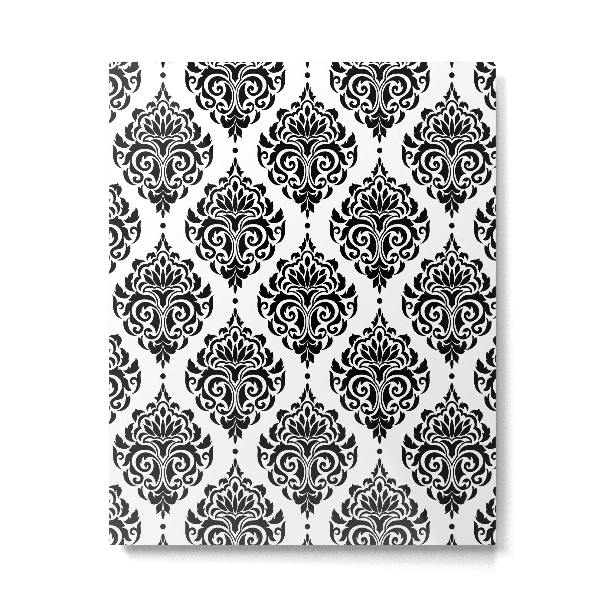 Black and White Damask Metal Print Gallery Image 6