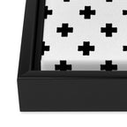 Black and White Swiss Cross Pattern Framed Canvas Print Gallery Image 3