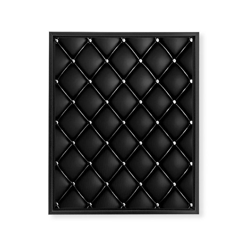 Black Quilted Leather Framed Canvas Print Gallery Image 8