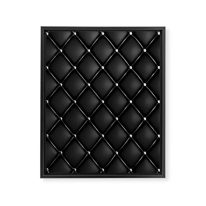 Black Quilted Leather Framed Canvas Print Gallery Image 1
