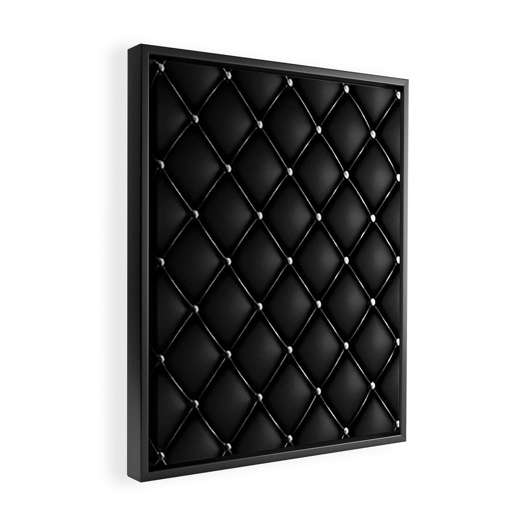 Black Quilted Leather Framed Canvas Print Gallery Image 2