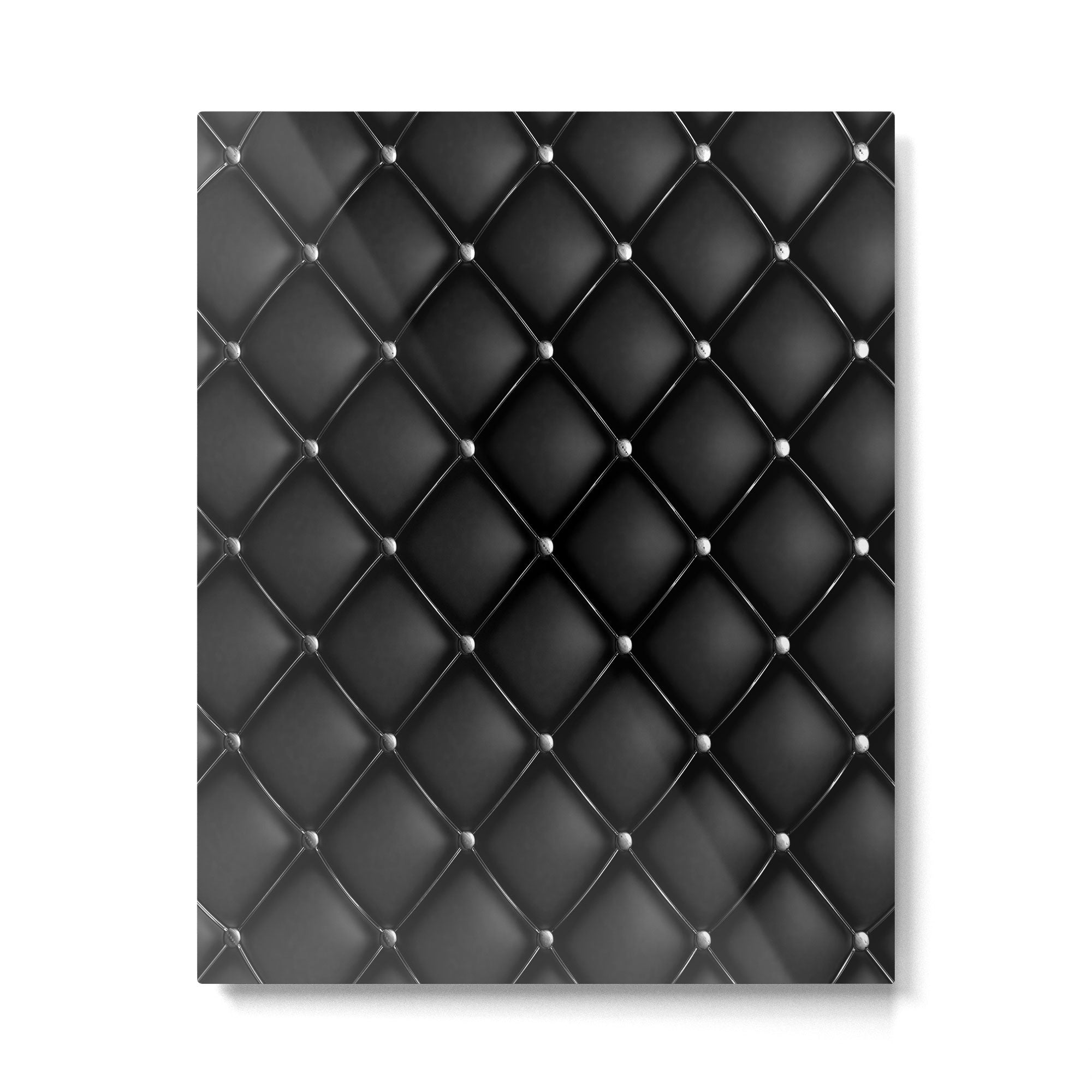 Black Quilted Leather Metal Print Gallery Image 6