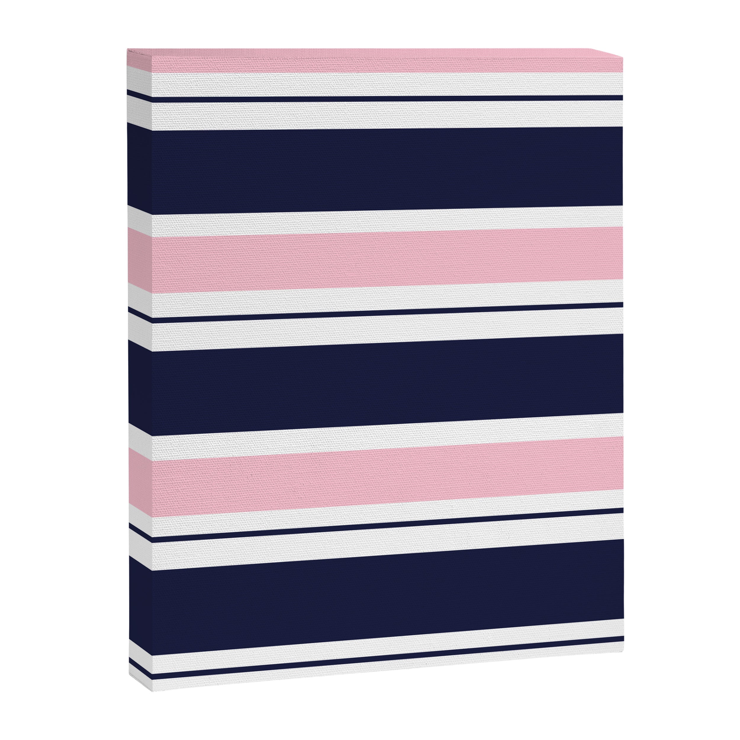 Blue Navy and Pink Stripes Canvas Print Gallery Image 8