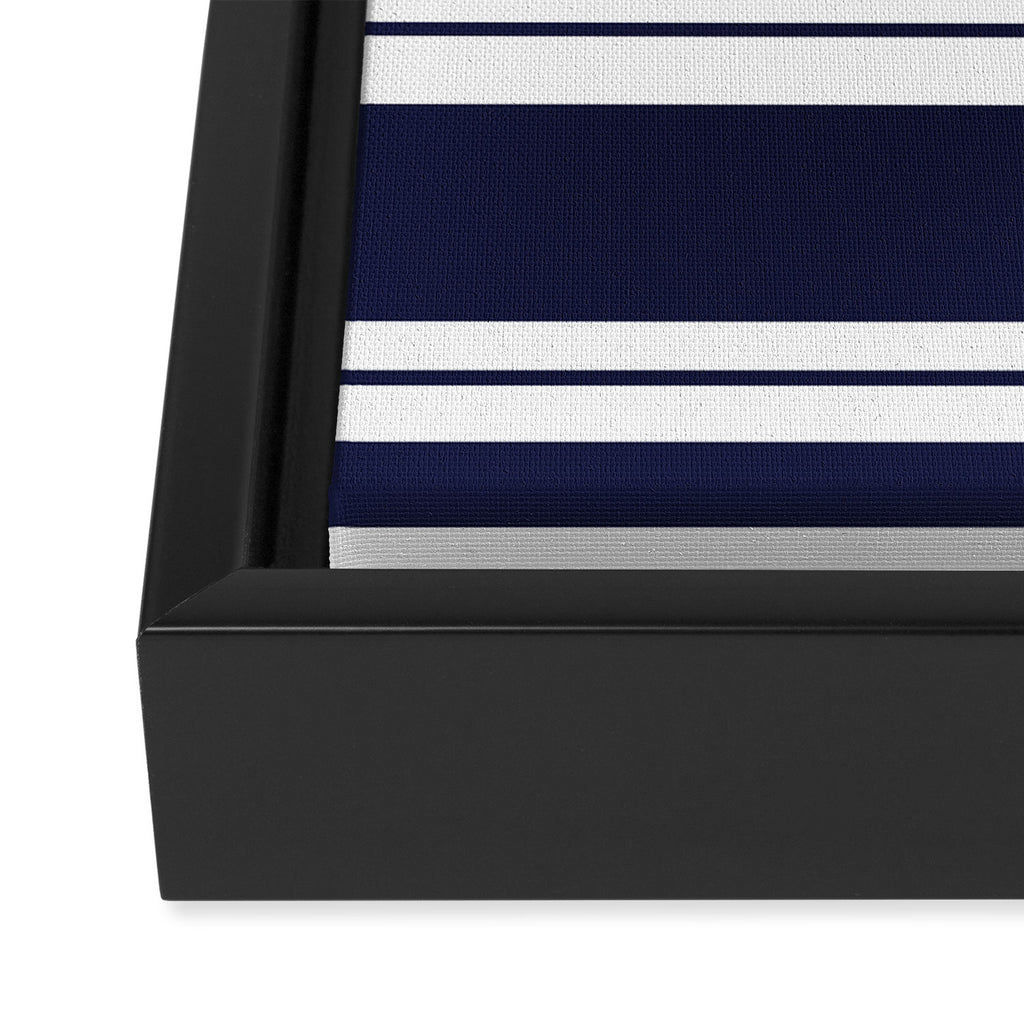 Blue Navy and Pink Stripes Framed Canvas Print Gallery Image 3