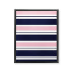 Blue Navy and Pink Stripes Framed Canvas Print Gallery Image 8