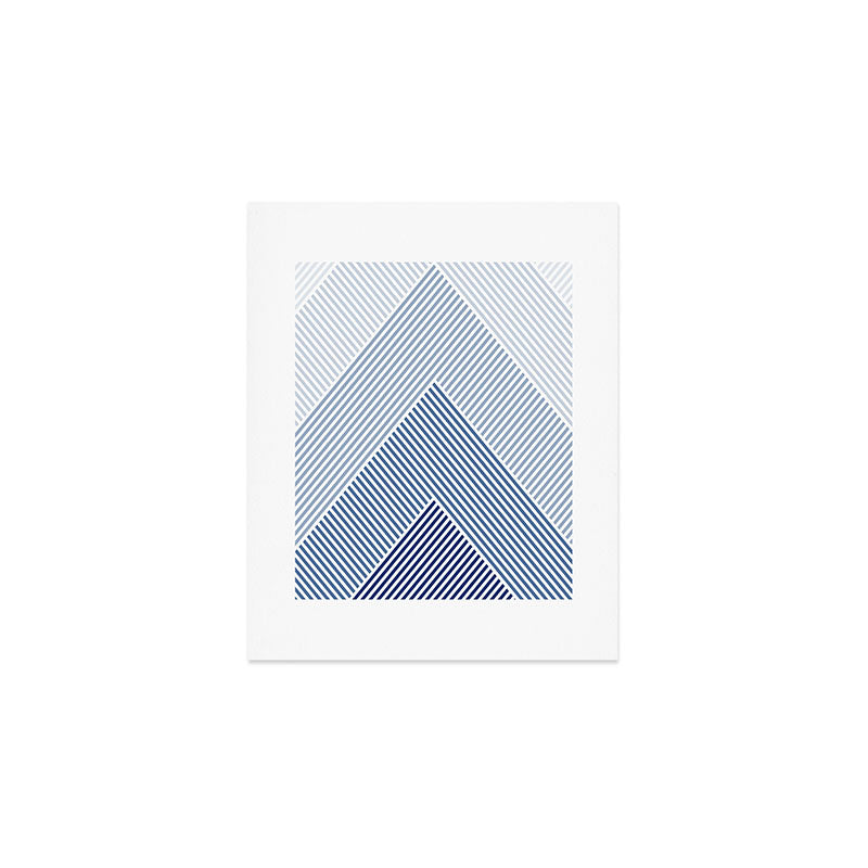 Blue Shades Lines  Art Print Gallery Image 1