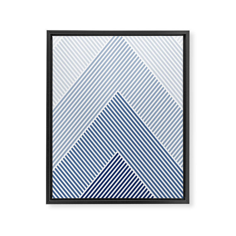 Blue Shades Lines  Framed Canvas Print Gallery Image 8