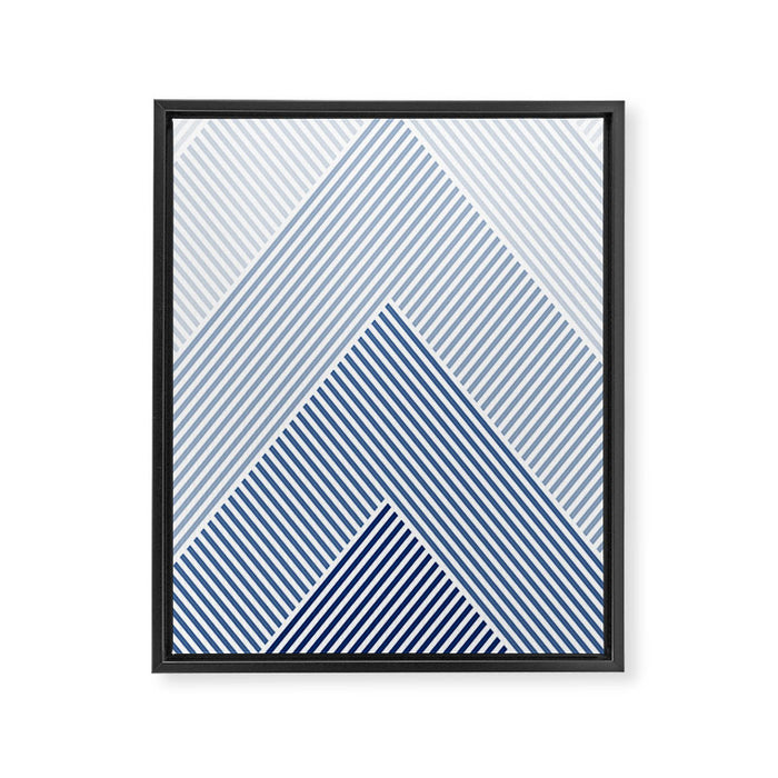 Blue Shades Lines  Framed Canvas Print Gallery Image 1