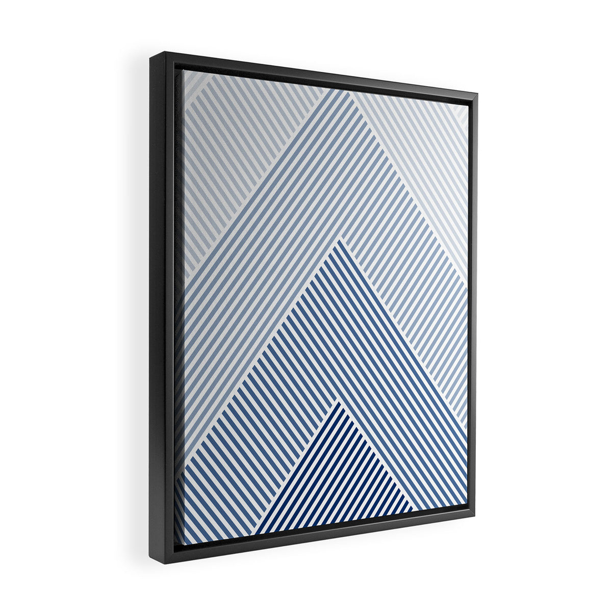 Blue Shades Lines  Framed Canvas Print Gallery Image 2