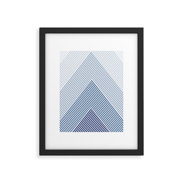Blue Shades Lines  Framed Art Print Gallery Image 1