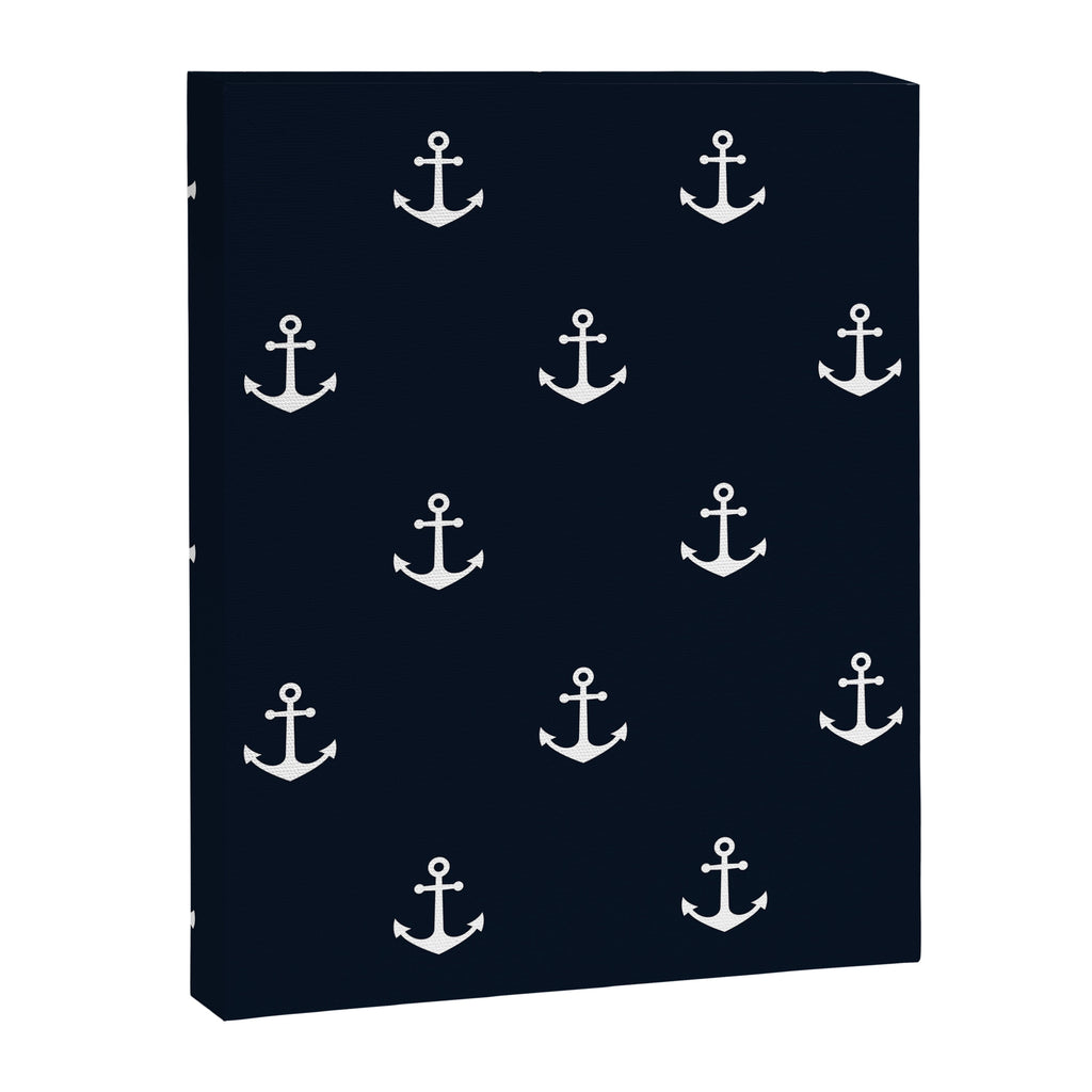 Dark Blue Anchor Pattern Canvas Print Gallery Image 8