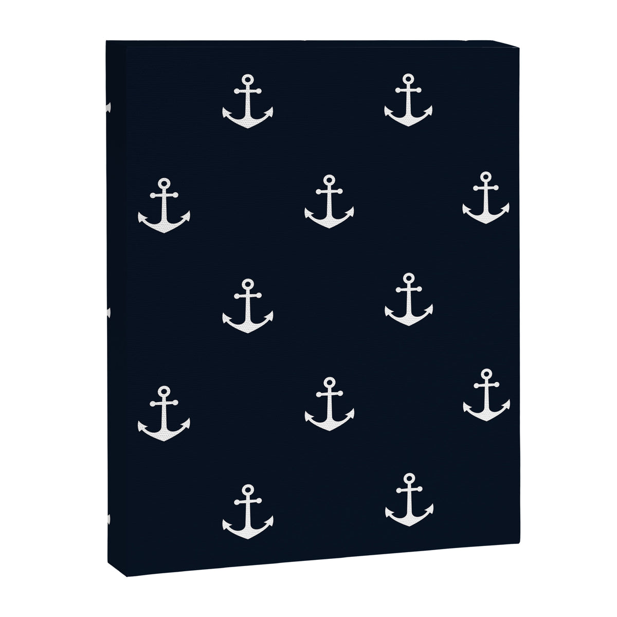 Dark Blue Anchor Pattern Canvas Print Gallery Image 8