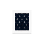 Dark Blue Anchor Pattern Art Print Gallery Image 1