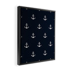 Dark Blue Anchor Pattern Framed Canvas Print Gallery Image 2