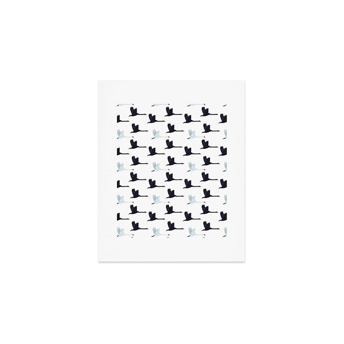 Flying Elegant Swan Pattern Art Print Gallery Image 1