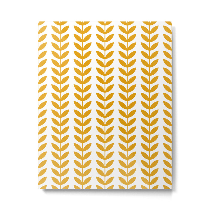 Mustard Scandinavian leaves pattern Metal Print Gallery Image 1