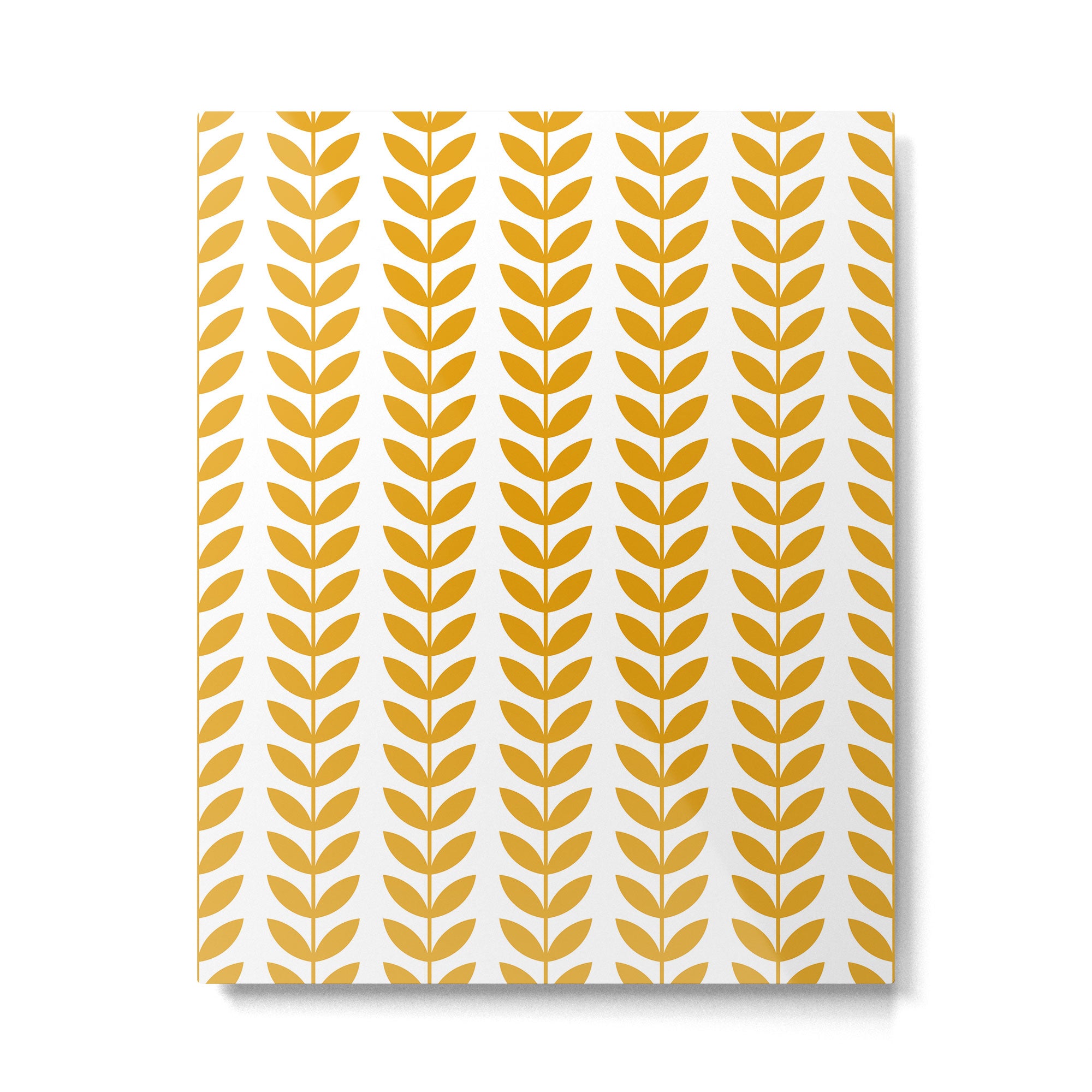 Mustard Scandinavian leaves pattern Metal Print Gallery Image 6