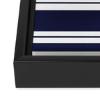 Navy Blue and Grey Stripe Framed Canvas Print Gallery Image 3