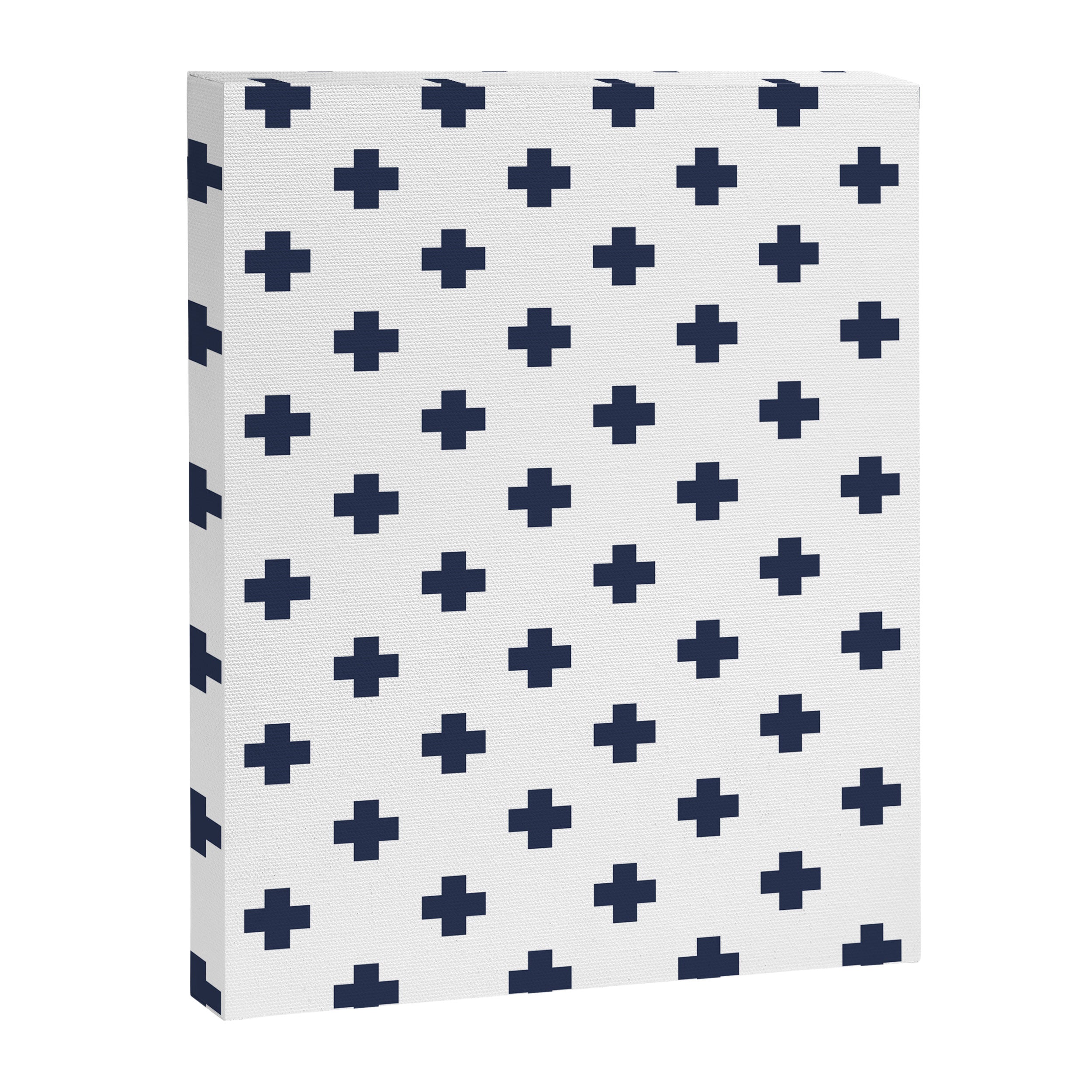 Navy Blue Swiss Cross Pattern Canvas Print Gallery Image 8