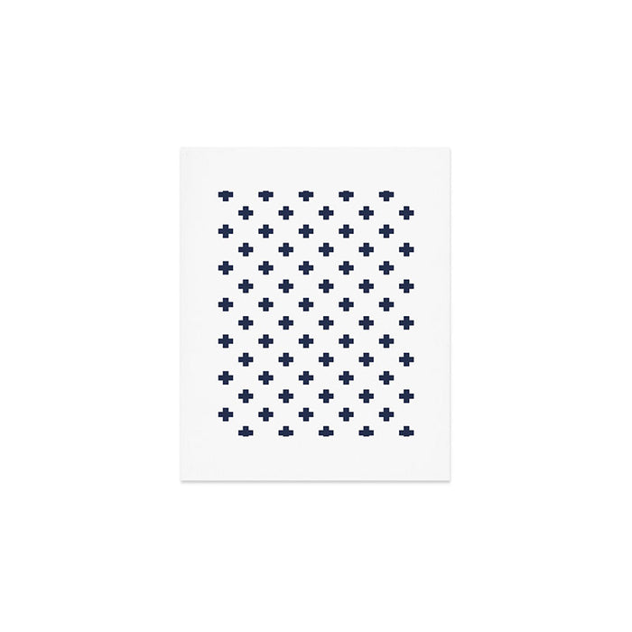 Navy Blue Swiss Cross Pattern Art Print Gallery Image 1