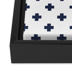 Navy Blue Swiss Cross Pattern Framed Canvas Print Gallery Image 3