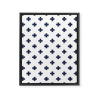 Navy Blue Swiss Cross Pattern Framed Canvas Print Gallery Image 8
