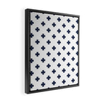 Navy Blue Swiss Cross Pattern Framed Canvas Print Gallery Image 2