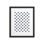 Navy Blue Swiss Cross Pattern Framed Art Print Gallery Image 6