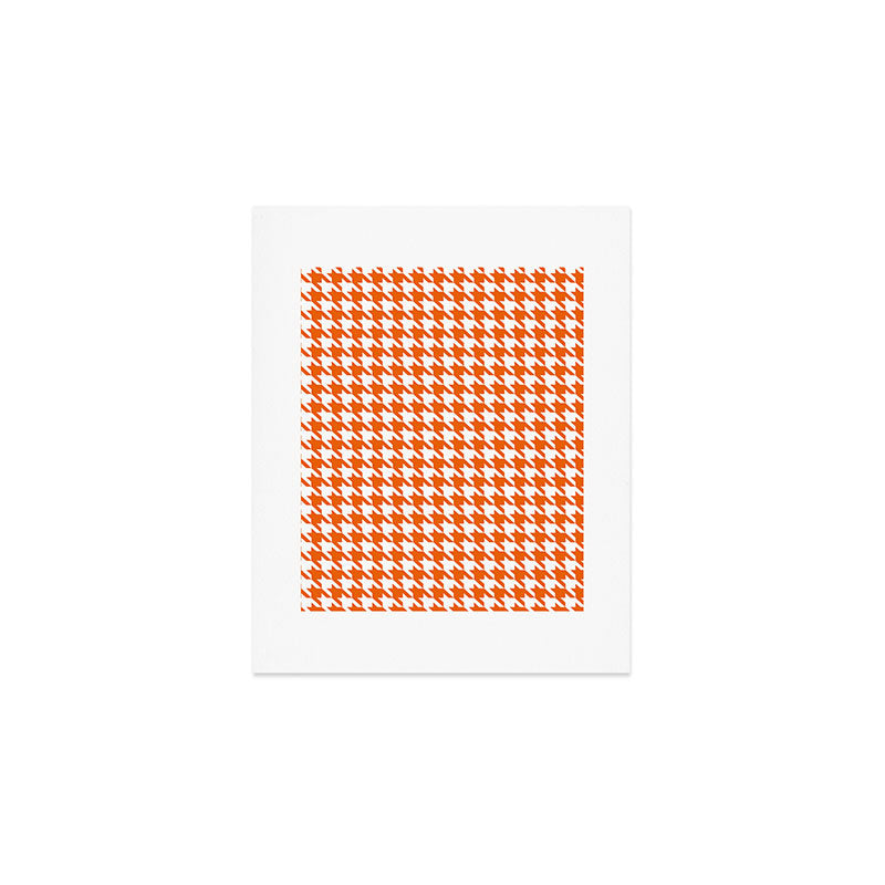 Orange Classic houndstooth pattern Art Print Gallery Image 1