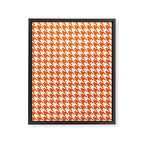 Orange Classic houndstooth pattern Framed Canvas Print Gallery Image 8
