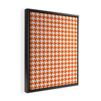 Orange Classic houndstooth pattern Framed Canvas Print Gallery Image 2