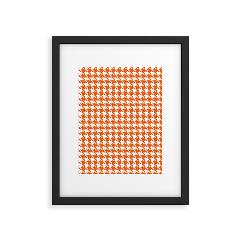 Orange Classic houndstooth pattern Framed Art Print Gallery Image 6