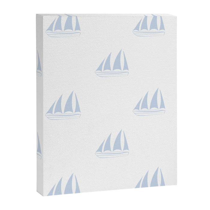 Pale Blue Sailboat Pattern Canvas Print Gallery Image 1