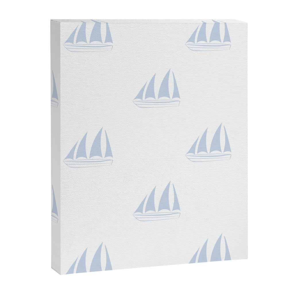Pale Blue Sailboat Pattern Canvas Print Gallery Image 8